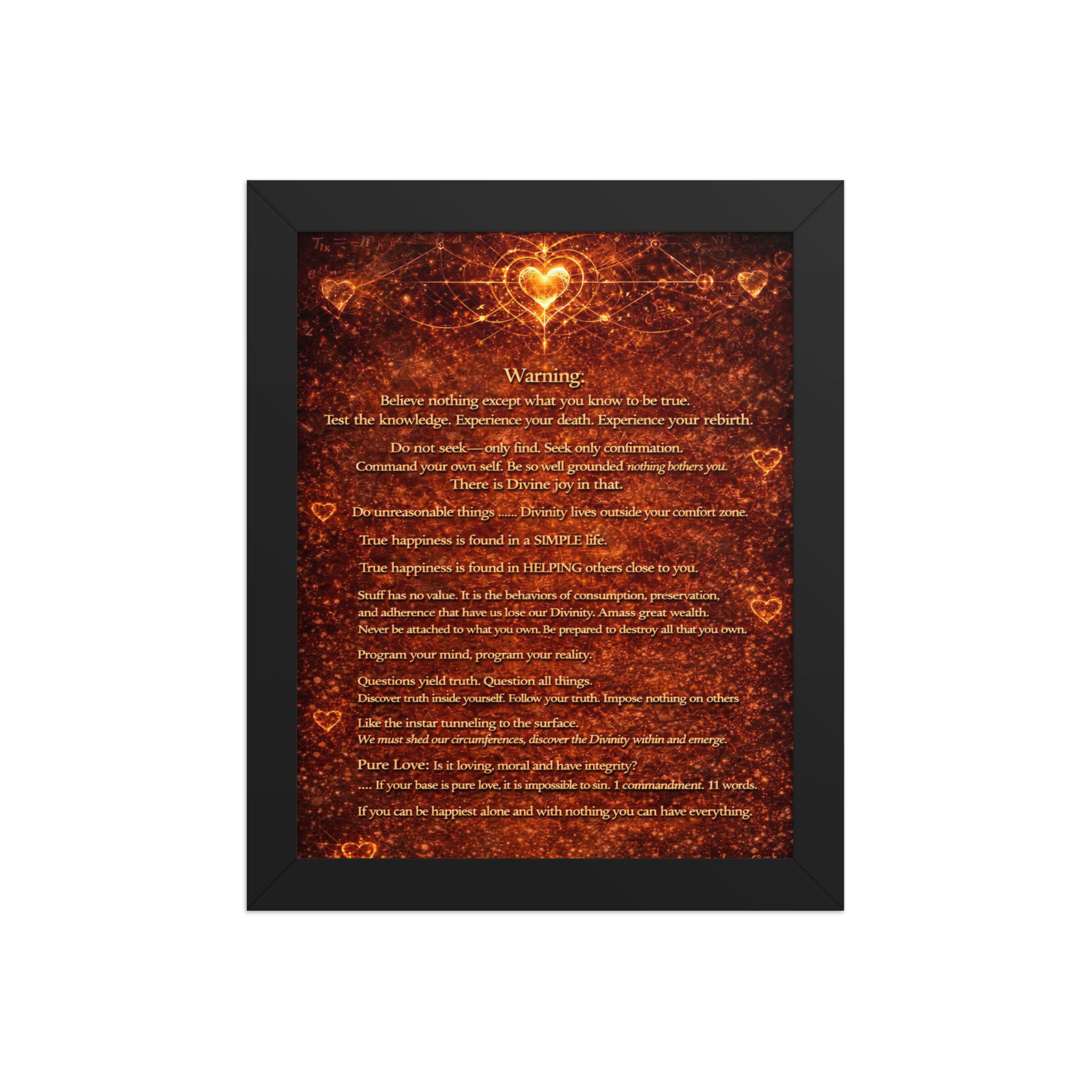 Warning Framed poster
